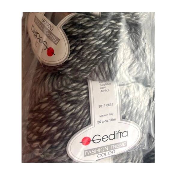 2 Skeins Gedifra FASHION TREND COLOR Wool Yarn | #4516 Gray | Made in Italy - Picture 2 of 6